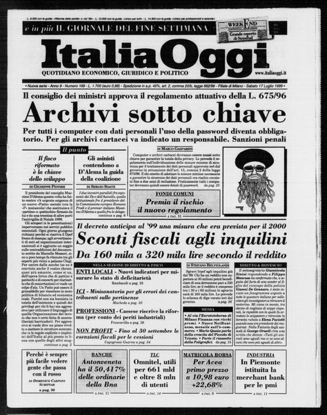 Italia oggi : quotidiano di economia finanza e politica